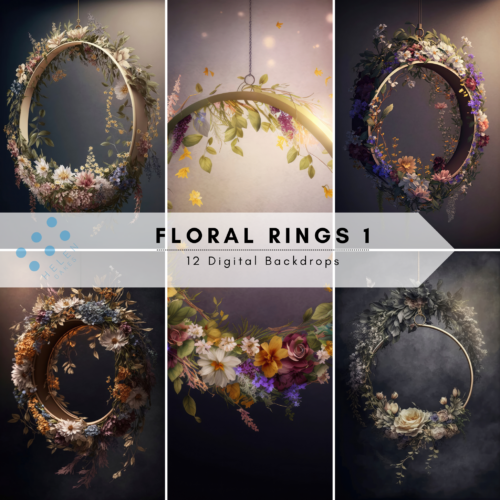 Floral Rings Digital Backdrop