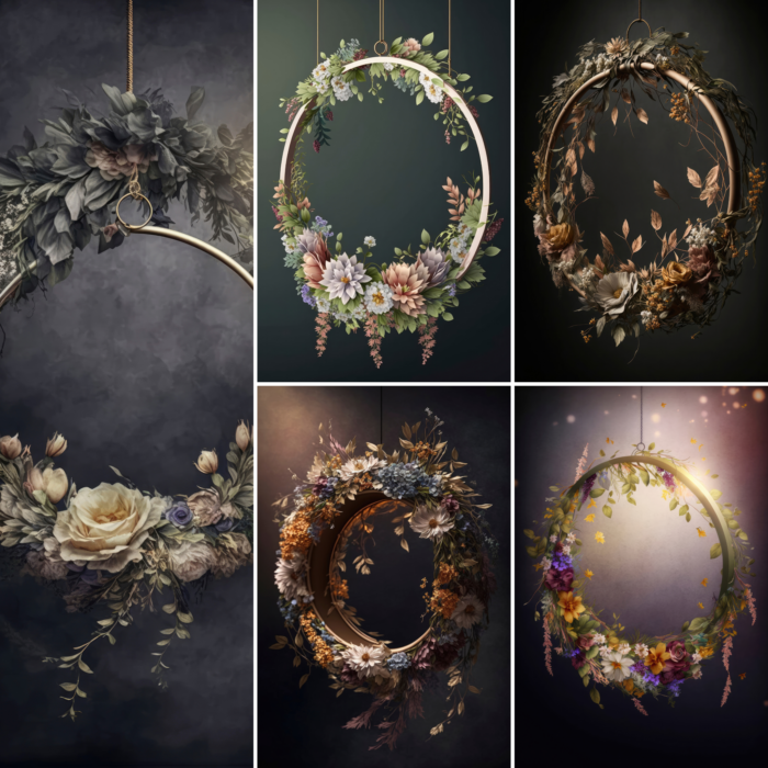 Floral Rings Digital Backdrop